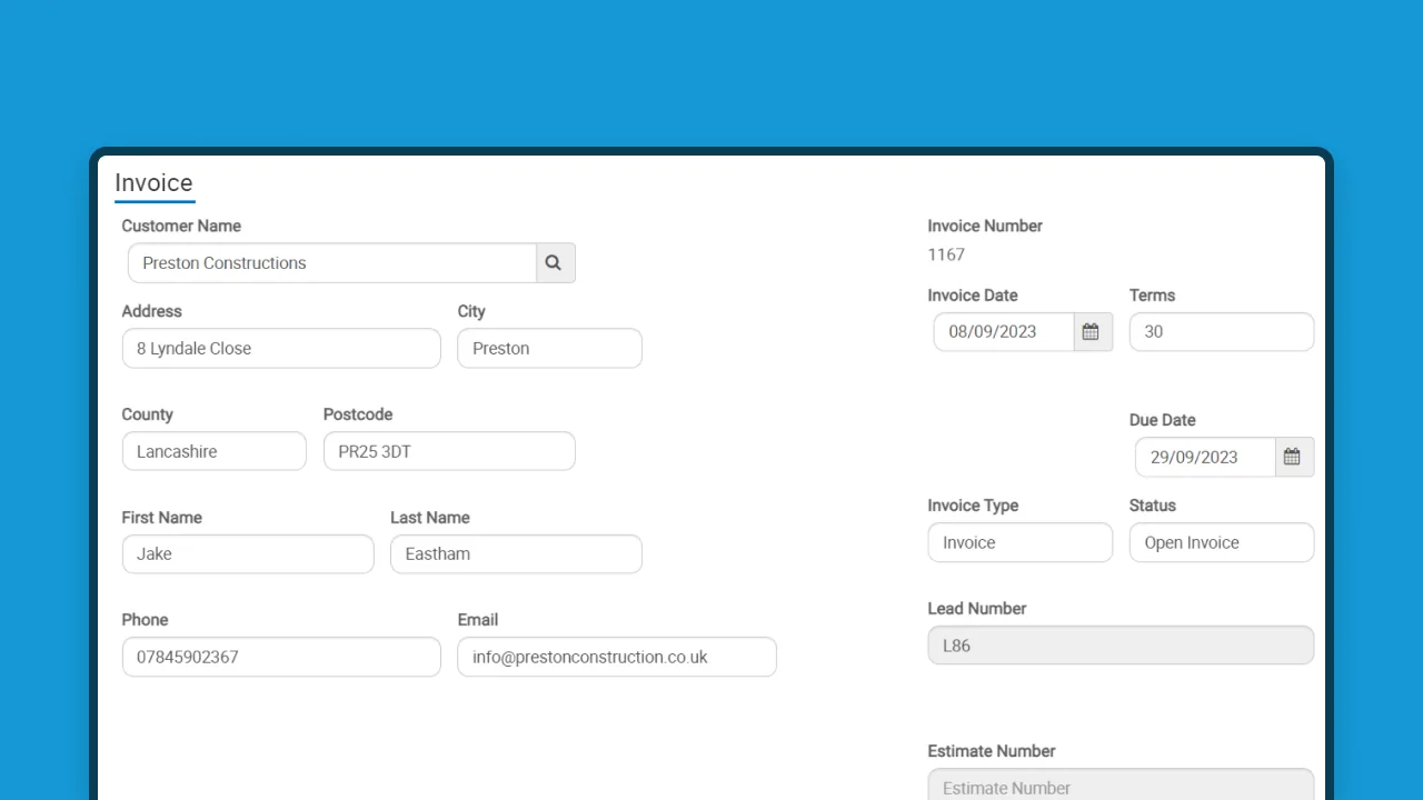Invoice record in Husky